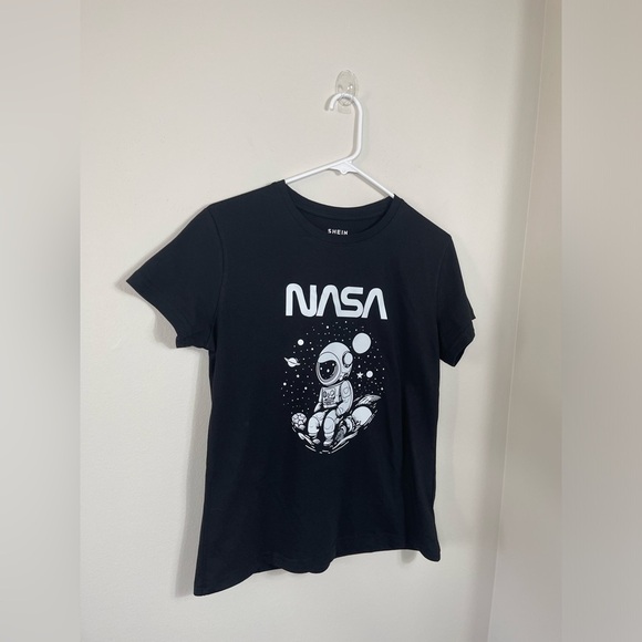 Women's Astronaut Pattern Short Sleeve T-Shirt Graphic Tees Women Tops CottonNWT - Picture 3 of 6